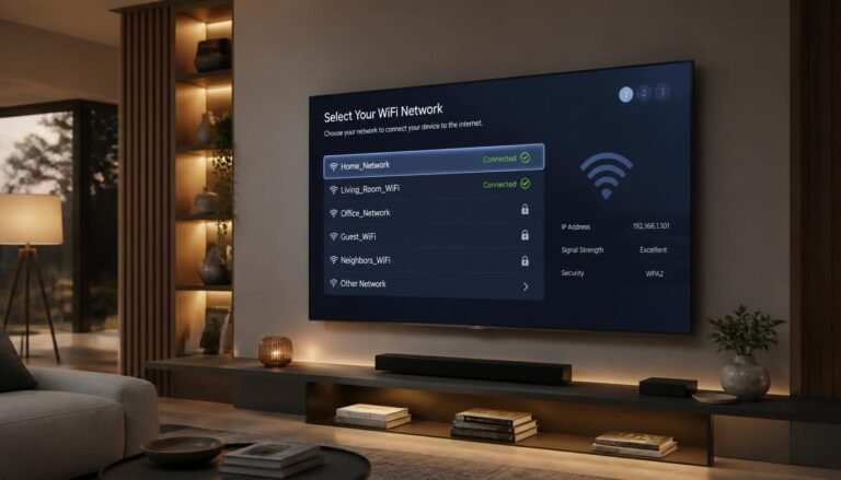 How to connect TV to WiFi network in settings menu